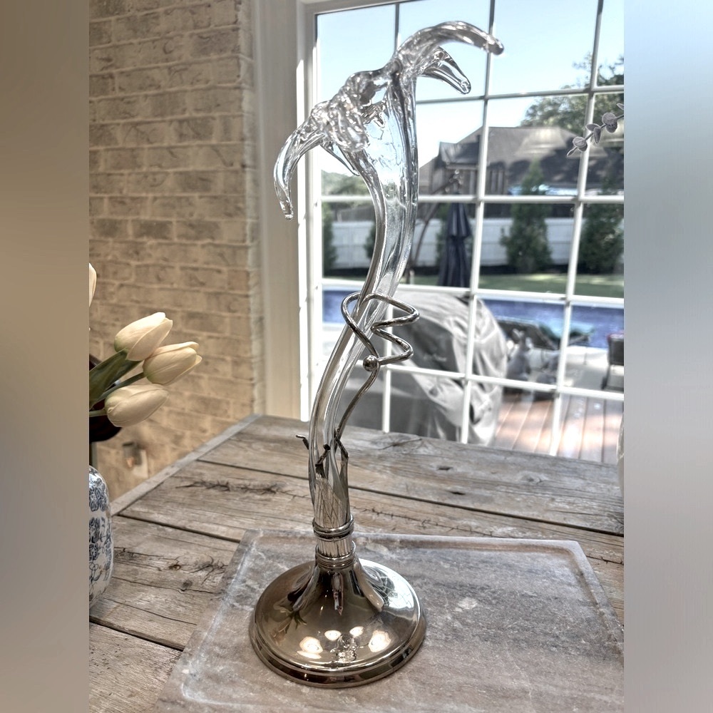Vintage Handblown Glass Lily Vase. 15” T. Rare | Art Deco | Stunning | Large! - Picture 2 of 10